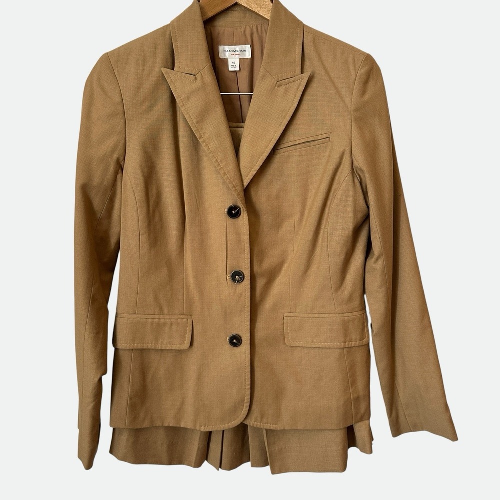 Isaac Mizrahi For Target Brown Skirt Suit Two Piece Size 10